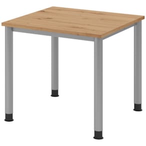 Schreibtisch Hammerbacher HS08, 80x80 cm, Asteiche/Silber