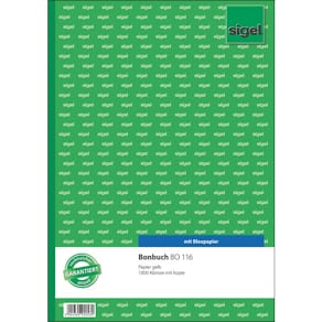 Bonbuch Sigel, 2-fach, gelb, DIN A4