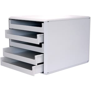 Schubladenbox M+M, 5 Schubladen, hellgrau/hellgrau