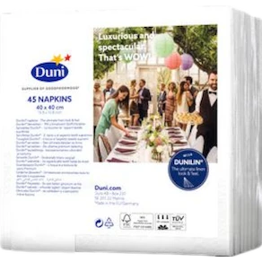 Servett Dunilin 40x40cm vit 45/fp