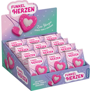 Bastelset KOSMOS Funkel-Herzen, Display, 12 Ex.