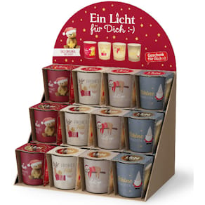 Weihnachts-Teelichthalter FÜR DICH Happy Chri, sortiert