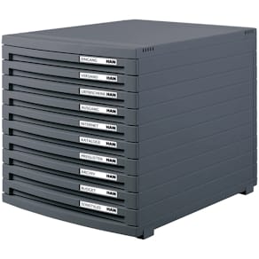 Schubladenbox HAN CONTUR, 10 Schubladen, dunkelgrau