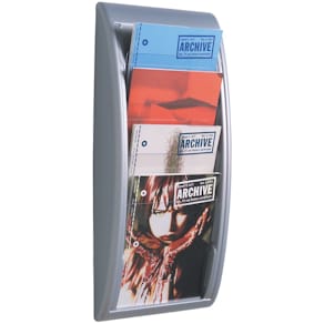 Wand-Prospekthalter Paperflow Quick Blick 4061.35, A4, silber