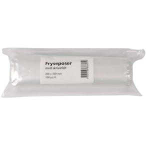 Fryseposer LDPE 32 µm, 200x350 mm, klar, rulle 100
