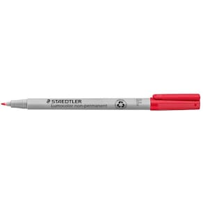 OH-Penna Staedtler Lumocolor Röd, fine, vattenlöslig, 10st