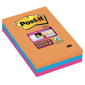 Post-it® Supersticky Bangkok Linjerad, 101x152, 3/FP