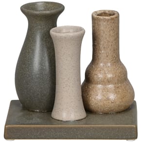 Deko-Vasen Noname auf Platte, Steinzeug (3 Stück)