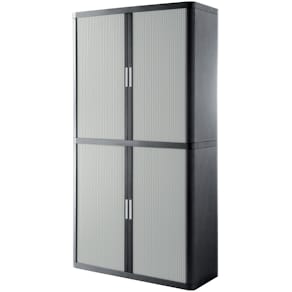 Rollladenschrank Paperflow, anthrazit/grau, 110 x 41,5 x 204 cm
