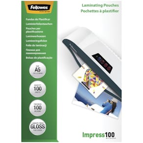Lamineringslommer Fellowes 100 µm, 154x216 mm, klar, 100 stk