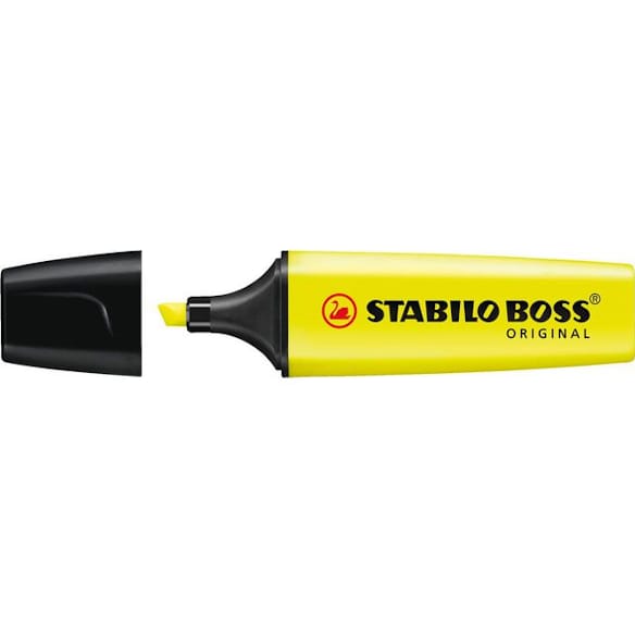 Tekstmarker STABILO Boss gul 10st