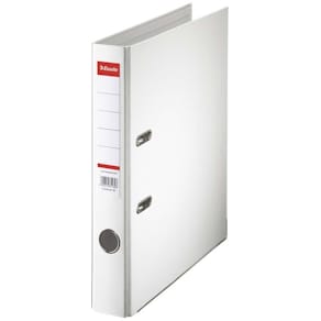Brevordner Esselte A4 hvid, 50 mm ryg, 2 ringe, 10 stk