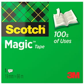 Dokumenttejp Scotch Magic 810 Stor diameter, osynlig, 19mm x 66m