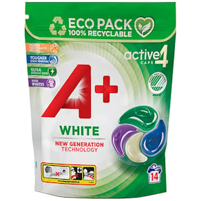 Tvättkapslar A+ White Active4 14/fp