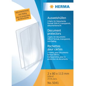 Klapphülle HERMA, 2 x 113 x 80 mm, transparent