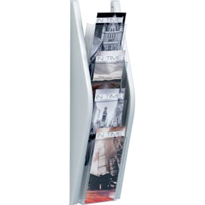 Wand-Prospekthalter helit the arc, 1/3 DIN A4 hoch, silber