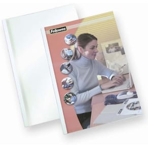 Limindbindingsomslag Fellowes A4 6 mm 60 ark, klar/hvid, 100 stk