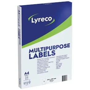 Etikett LYRECO 210x297mm 100/fp