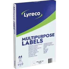 Etikett LYRECO 210x297mm 100/fp