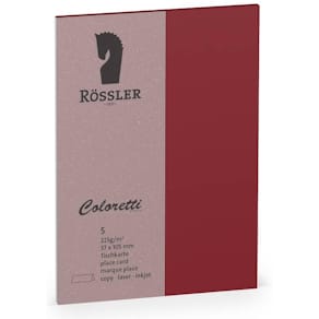 Tischkarte Rössler Coloretti, 5er Pack, rosso, A7, 225 g/m²