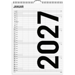 Vægkalender Mayland Familie 2027, 340x483 mm, sort, FSC Mix