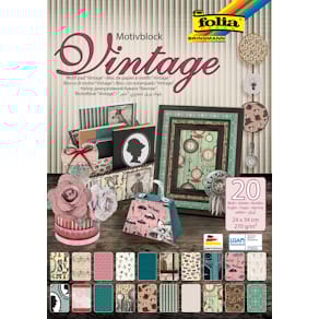 Motiefpapier Folia Vintage II, 270 g/m², 24 x 34 cm, blok 20 vel