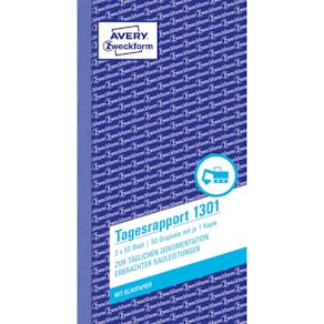Tagesrapport Avery Zweckform 1301, 10,5 x 20 cm, 2 x 50 Blatt, Ab