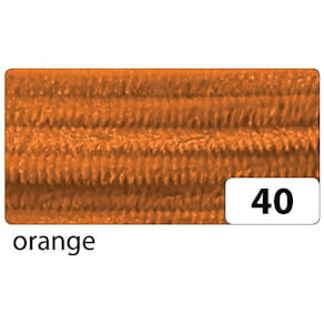 Chenilledraht Folia, 8 mm, 50 cm, 10 Stück, orange