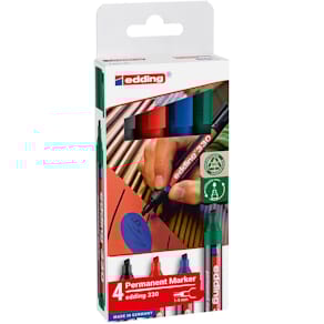 Marker Edding 330 permanent, geassorteerde kleuren, blister