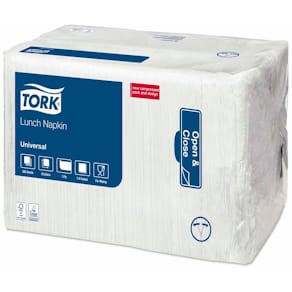 Frokostservietter Tork 1/4-fold 1-lag hvid, 33x33 cm, 4000 stk