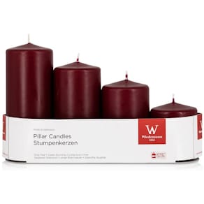 Stumpenkerzen Noname Advent, 4 Stück, bordeaux
