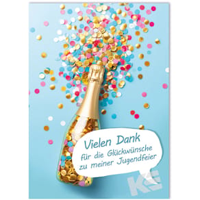 Grußkarte Jugendweihe, 5 Stück, bunt, mit Umschlag