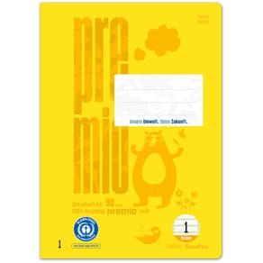 Heft Staufen Premio LIN1, A4, 32 Blatt, 5 mm liniert, hellgelb