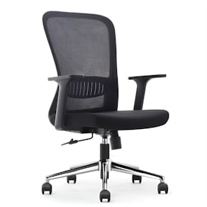 Bureaustoel ergonomisch, aluminium voetkruis, zwart, pak van 2