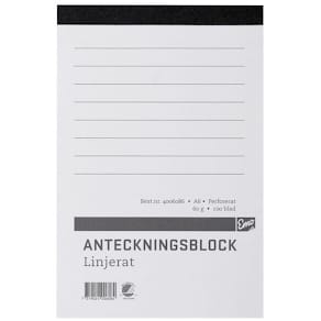 Perforerade Block A6, linjerat, 100bl