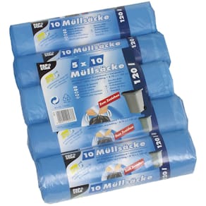 Müllbeutel PAPSTAR, Zugband, 120 l, 100 x 70 cm, blau