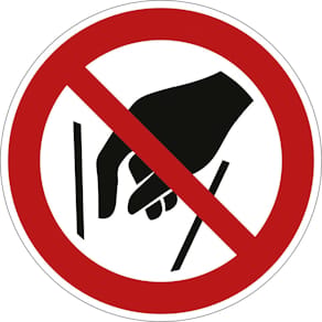 Schild MOEDEL Hineinfassen verboten, Folie selbstklebend, Ø 20 cm