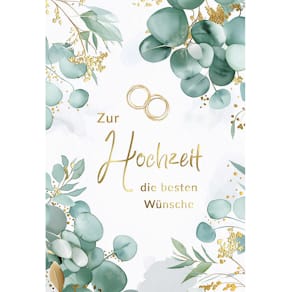 Vermählungskarte, geprägt, mit Umschlag, bunt