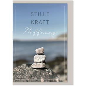 Trauerkarte KOMMA³, weiß/schwarz, mit Umschlag, Anteilnahme