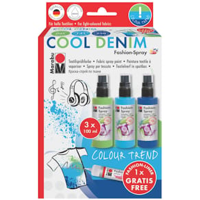 Textilspray-Set Marabu Fashion Trend-Line Cool Denim, 4-tlg.