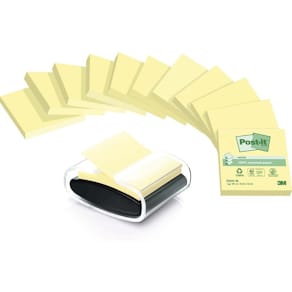 Selvklæbende notessedler Post-it Recycled gul, 12 blokke