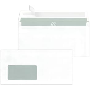 Briefhülle MAILMEDIA DIN lang, Fenster, haftklebend, weiß, 80 g/m