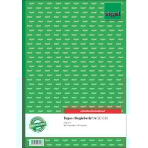 Regiebericht Sigel, A4, 2×40 Blatt, selbstdurchschreibend