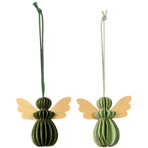 Weihnachtsanhänger Noname Engel Wabe, 10 cm, hellgrün/dunkelgrün