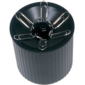 Büroklammernspender helit linear, schwarz, Ø 72 mm, inkl. Klammer