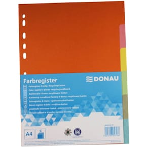 Register DONAU Farbregister, 6-teilig, A4