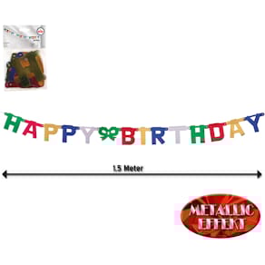 Girlande TIB Buchstaben Happy Birthday, bunt