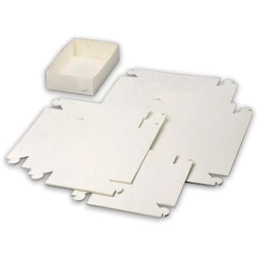 Kageæsker hvid pap 185x185x50 mm, fødevaregodkendt, 250 stk