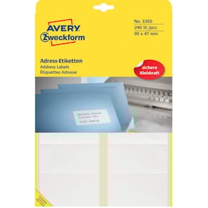 Adressetiketten Avery Zweckform, 95 x 47 mm, 240 Stück