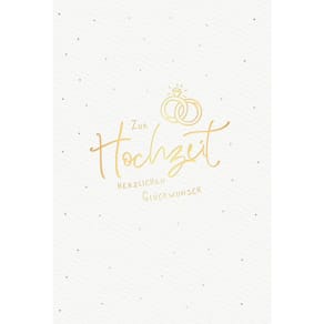 Hochzeitskarte, 5er-Set, mit Goldfolie, 11,5 x 17 cm
